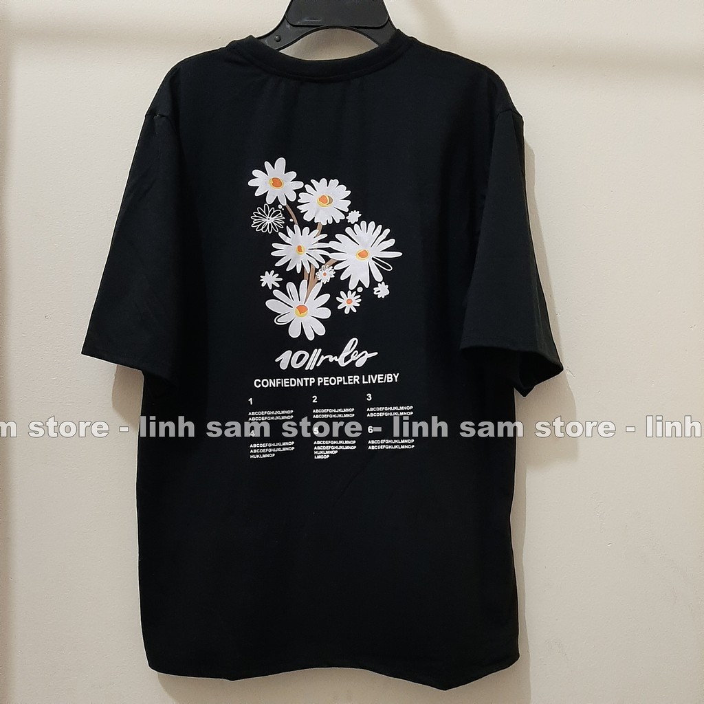 Áo thun tay lỡ freesize phông form rộng Unisex nữ, mặc cặp, nhóm, lớp in hình hoa cúc chữ 10 RULER | BigBuy360 - bigbuy360.vn