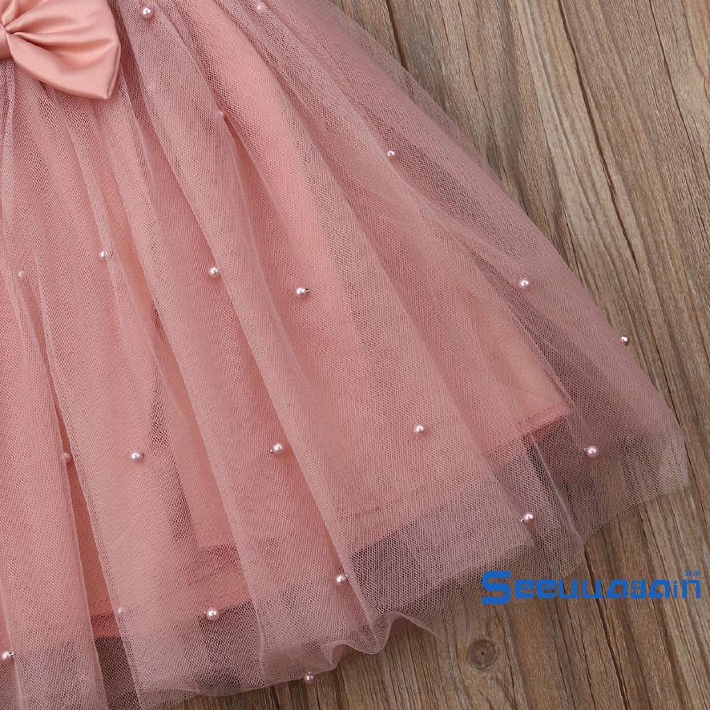 Đầm Xoè Tulle Phối Ren Hoa Cho Bé Gái
