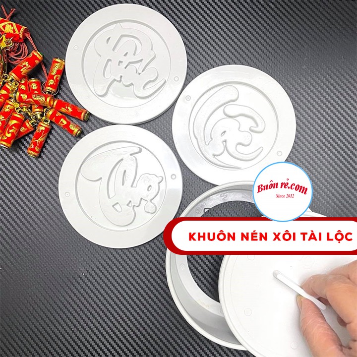 Bộ khuôn ép xôi Phúc - Lộc - Thọ cao cấp dày dặn cầu tài lộc, may mắn br 01504