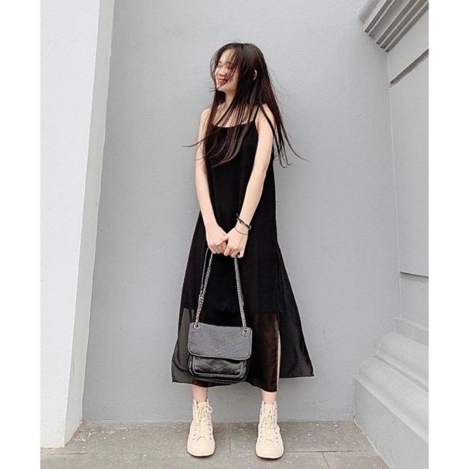 Váy hai dây xẻ tà 💖Freeship💖 Đầm xẻ tà hai dây dáng suông tiểu thư phù hợp mặc đi mọi nơi Maze House | BigBuy360 - bigbuy360.vn
