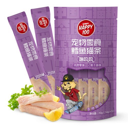 Súp thưởng cho mèo Wanpy Happy 100 Gói 5 Thanh 70g, Bổ sung dinh dưỡng Kích thích thèm ăn Dành cho mèo trên 3 tháng