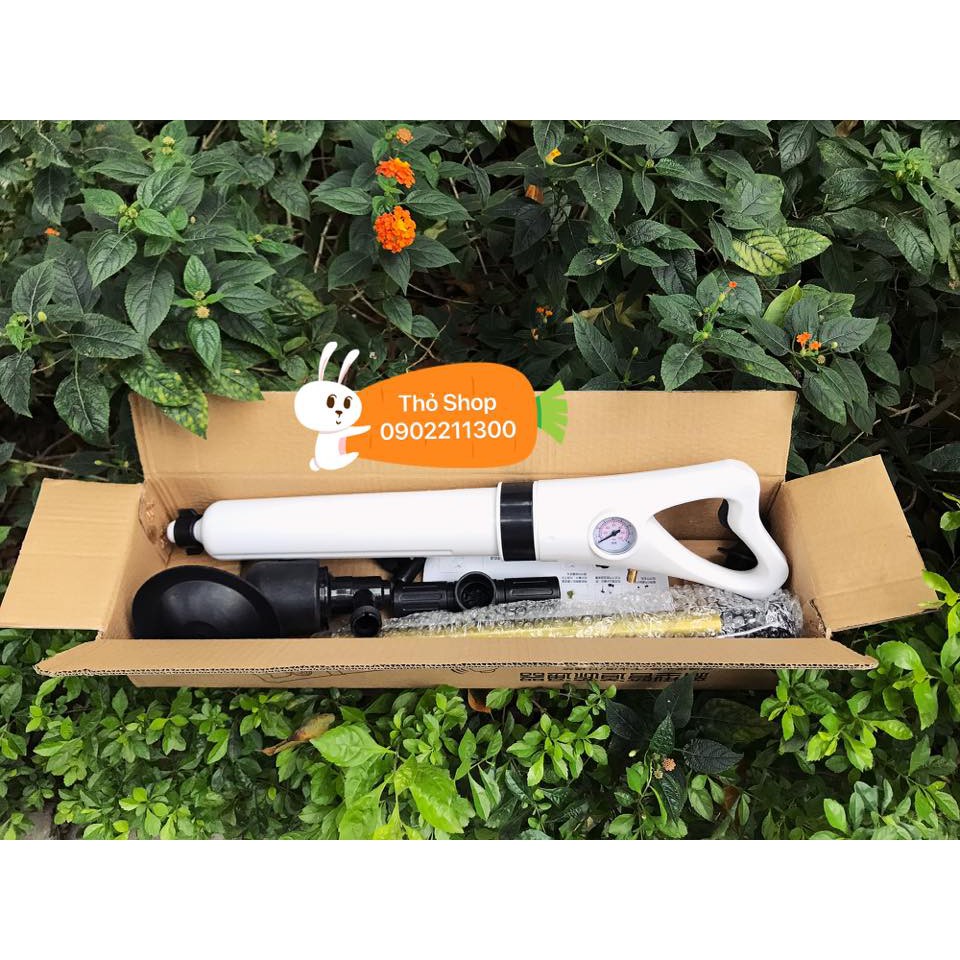 Súng Thông Bồn Cầu, Chậu Rửa Bát, Bồn Tắm  Khí Nén AGT Cực Mạnh 8kg - Thép Không Gỉ, Nhựa Abs