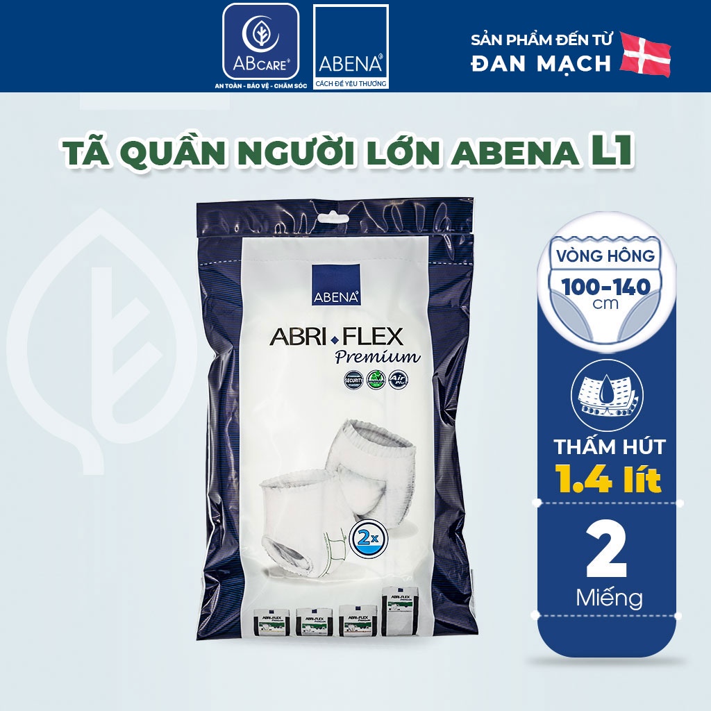 Tã quần người lớn Abena Abri Flex Premium - Nhập khẩu Đan Mạch (Gói 2 miếng)