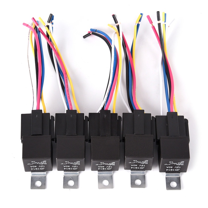 Set 2 Rơ Le Tự Động 12v 5pin 40a 12v 5pin Chống Thấm Nước Kèm Ổ Cắm Cho Xe Hơi