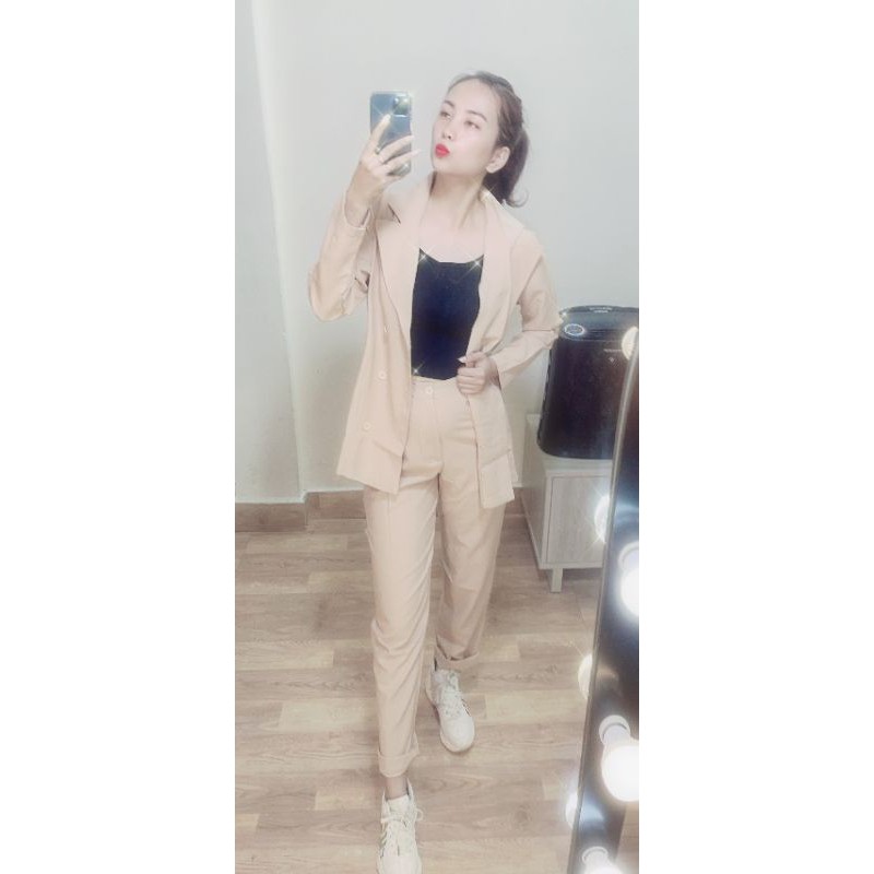 [ BAO ĐỔI TRẢ] Set vest quần suông nude + đen (ko kèm áo trong) [ CÓ CLIP THẬT] [ HÀNG CÓ SẴN] SVD00035 | BigBuy360 - bigbuy360.vn