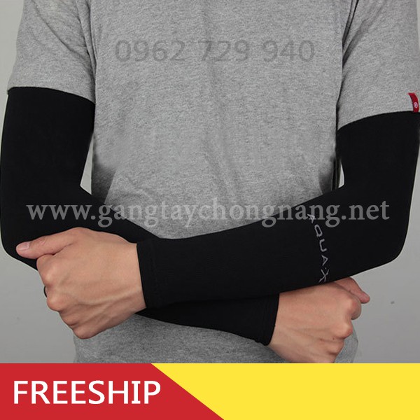 GĂNG TAY CHỐNG NẮNG AQUA-X ĐEN NAM NỮ / GĂNG TAY VẢI DÀY DẶN, THUN LẠNH CHỐNG TIA UV 98%, CO GIÃN, HÀNG LOẠI 1 GSUN HN