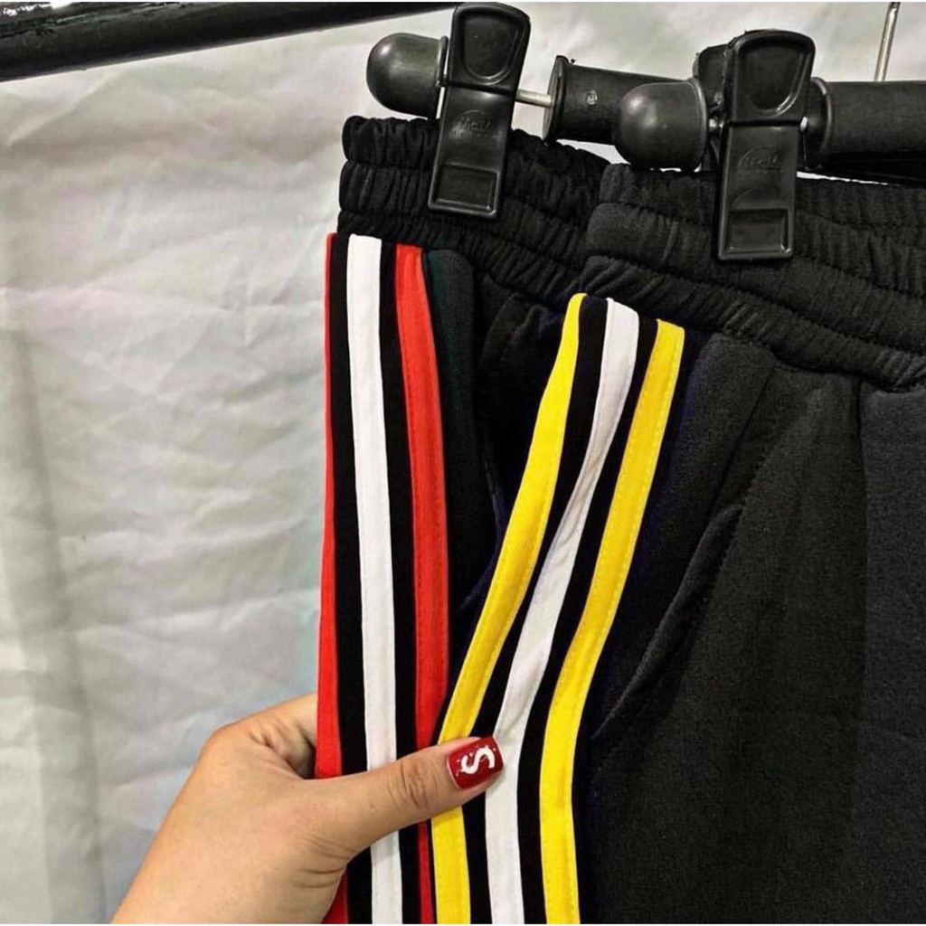 Quần thể thao 3 sọc vàng trắng phong cách unisex ( Gin store )
