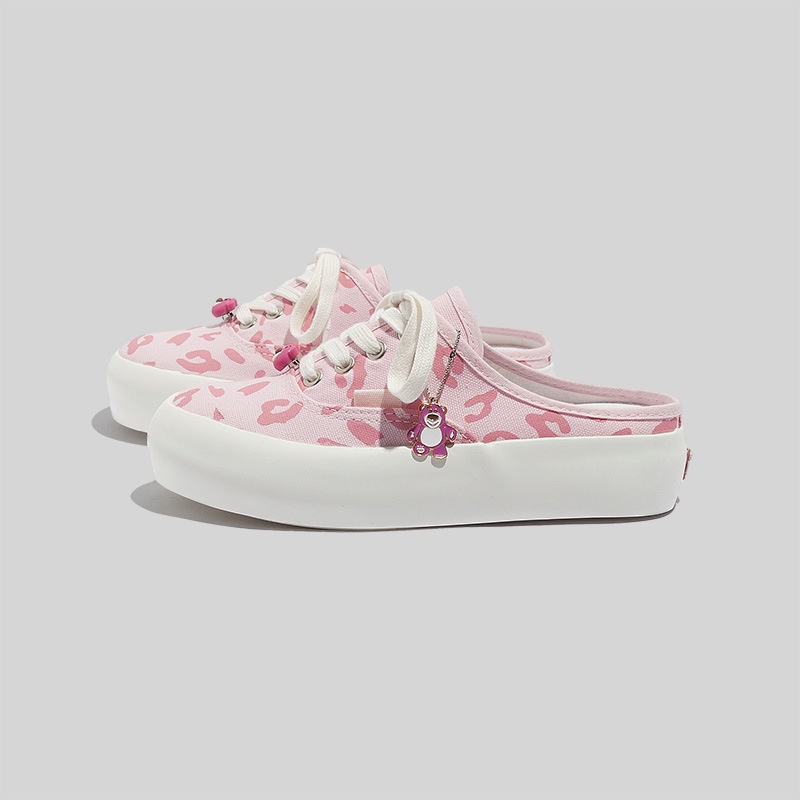 Phiên bản nâng cấp mới Giày Sục Thể Thao Nữ Giày Sneaker Vải Canvas Đế Cao Bánh