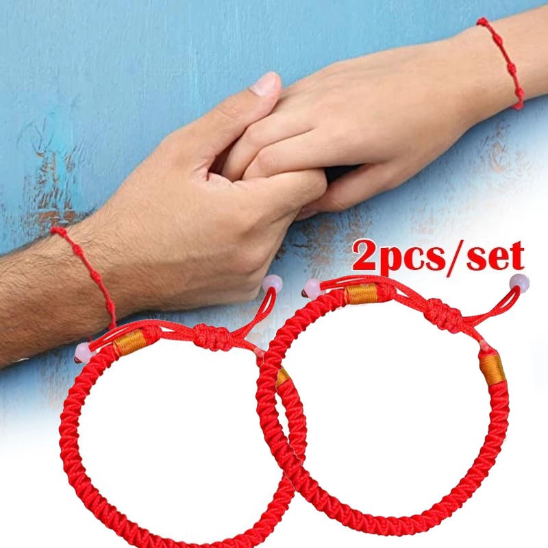 Set 2 Vòng Tay Dây Bện Màu Đỏ Mừng Năm Mới