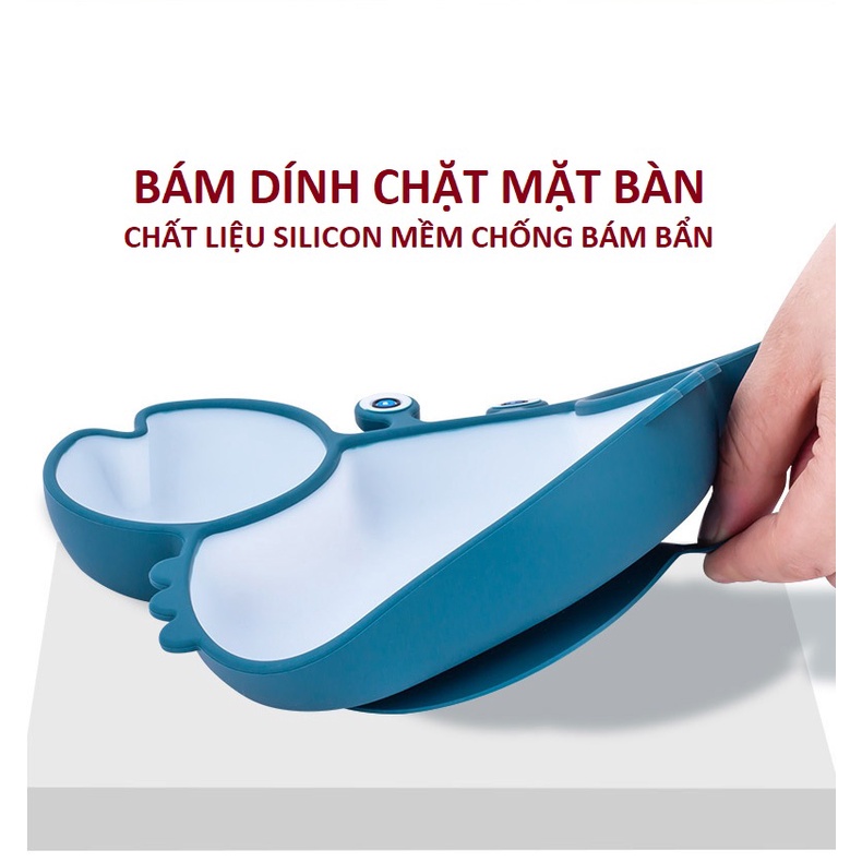 Khay ăn dặm BLW silicon đế hút chân không hình con cua