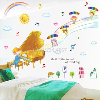 Decal dán tường bé học nhạc
