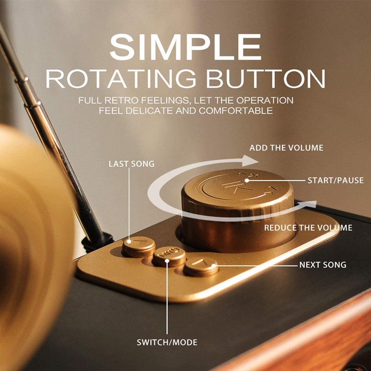 Loa bluetooth không dây với âm siêu trầm bằng gỗ phong cách cổ điển sang trọng