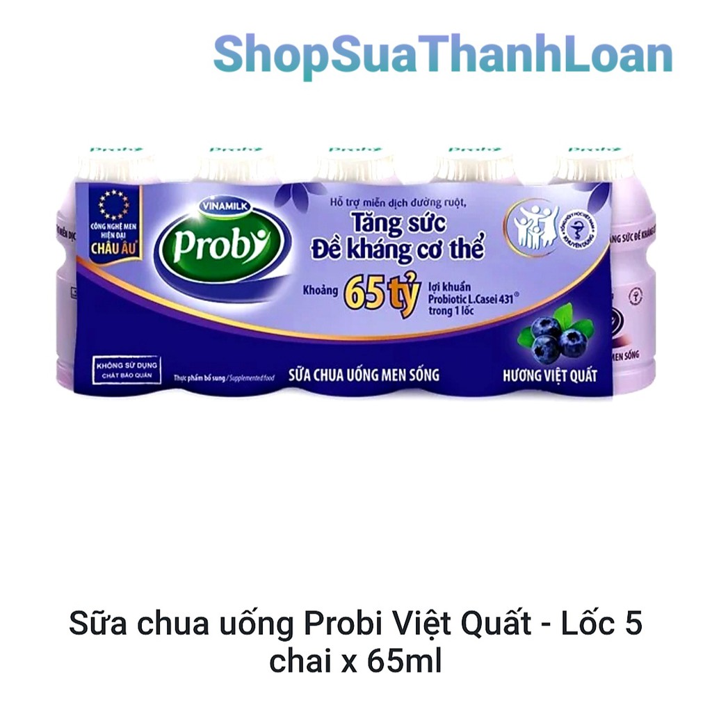 SỮA CHUA UỐNG PROBI CÓ ĐƯỜNG - LỐC 5 CHAI X 65ML