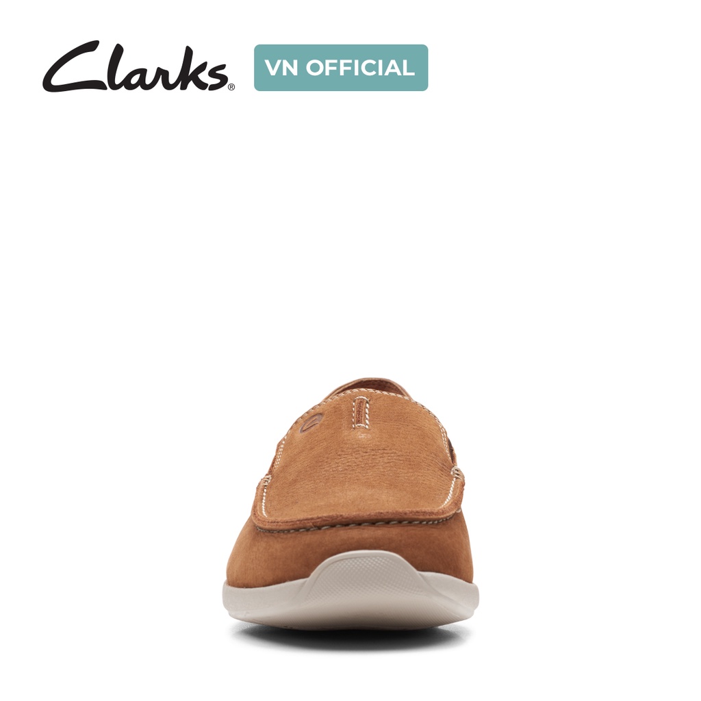 Giày Lười Da Nubuck Nam Clarks Gorwin Step màu nâu