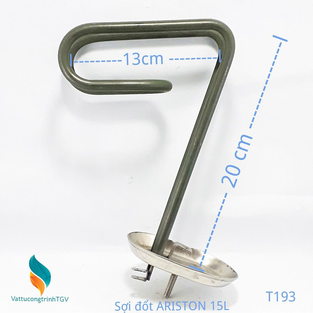 Bộ ruột đốt Bình nóng lạnh ARISTON 15L bát 6,5cm x 18cm+13cm + Zoăng + Thanh magie 3mm