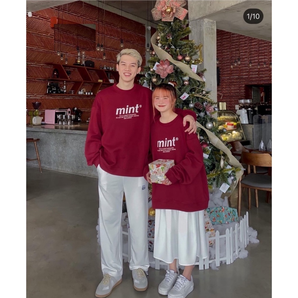 Áo nỉ sweater form rộng Mint KOKOS Nữ, áo hoodie đỏ dài tay nam nữ thu đông rẻ, unisex Ulzzang