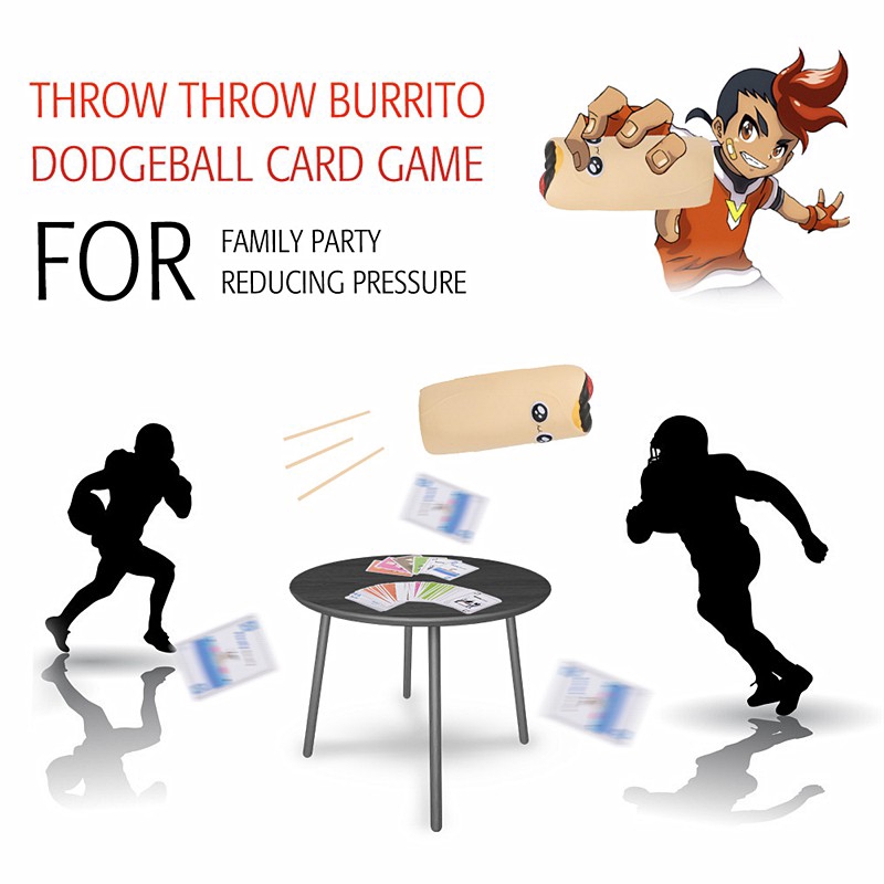 Throw Throw Burrito Dodgeball Bộ trò chơi thẻ ném bóng độc đáo vui nhộn