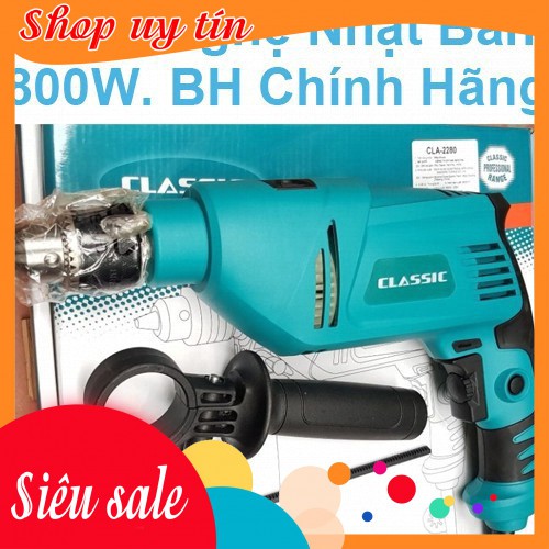 Máy khoan điện mini Classic CLA-2280 chính hãng công suất 800W, động cơ dây đồng bền bỉ. BH 6 tháng toàn quốc