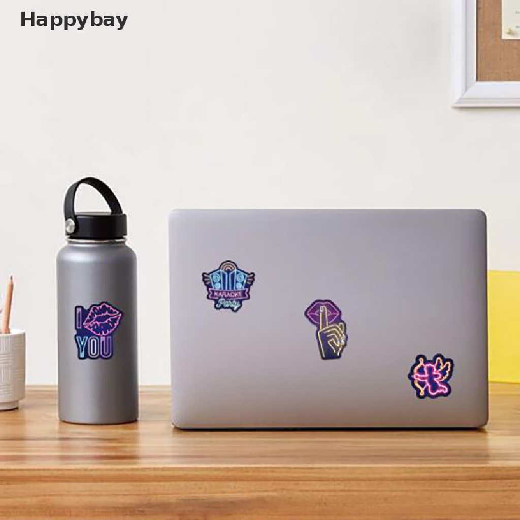 Set 50 hình dán đèn neon chống nước cho laptop ván trượt hành lý đàn guitar