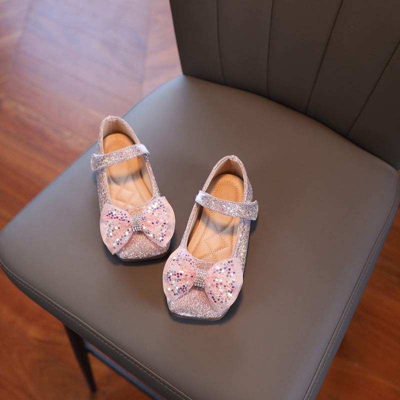 Giày Búp Bê Đính Kim Sa Đế Mềm Cho Bé Gái
