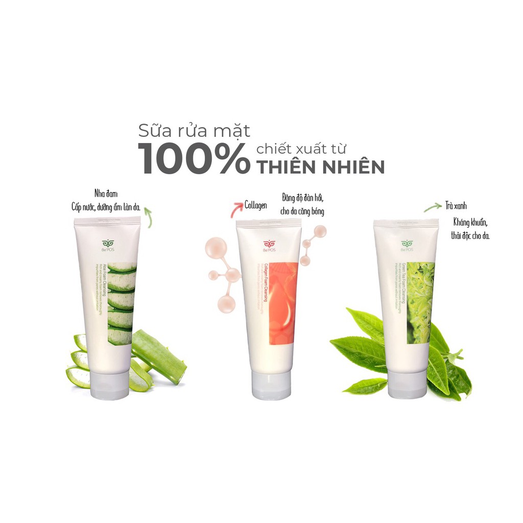 Sữa rửa mặt tinh chất trà xanh Be'POS | BigBuy360 - bigbuy360.vn