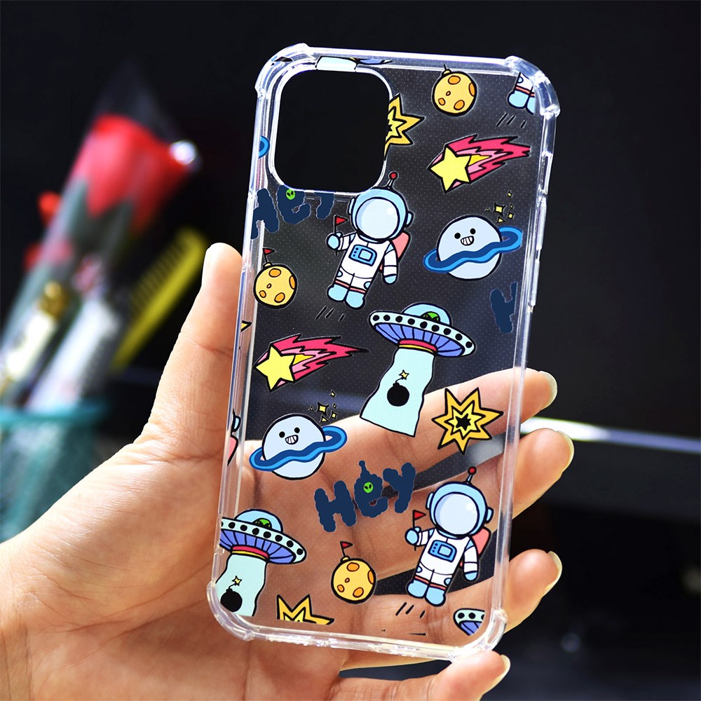 Ốp điện thoại trong suốt họa tiết hoạt hình cho iPhone X Xr XS MAX 11 12 Pro Max SE 2020 6 6Plus 6S 6s+ 7/8 Plus Gửi phim thủy tinh