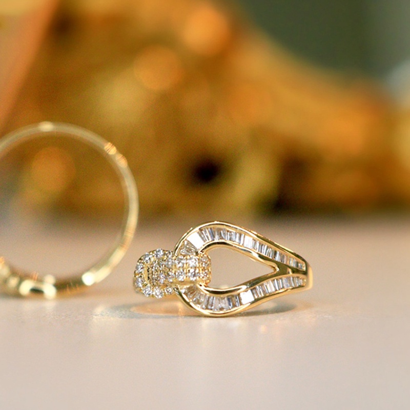 Nhẫn mạ vàng 18K đính đá thời trang cho nữ