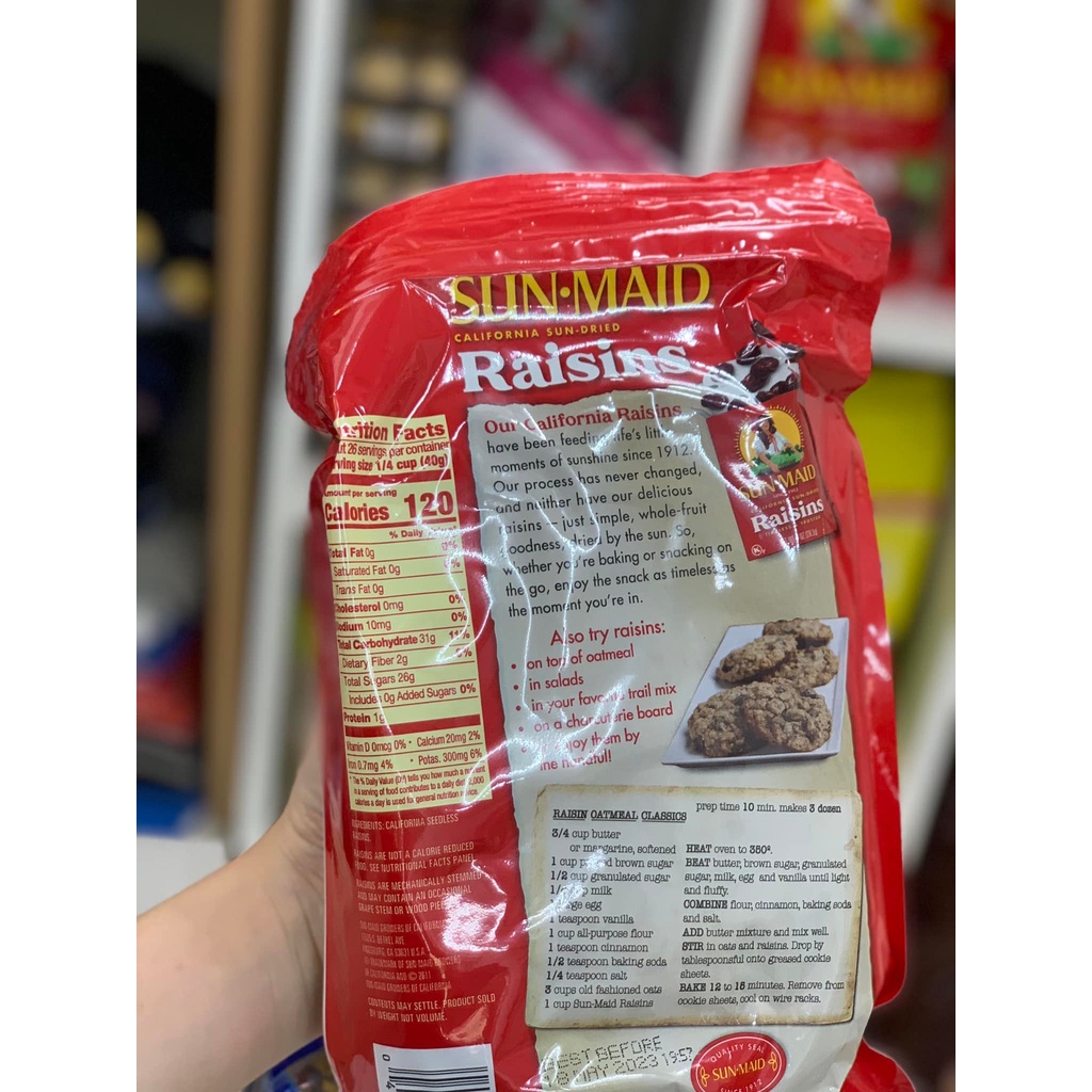 Nho Khô Hữu Cơ Sunmaid Organic Raisins 907gr