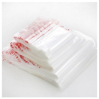 combo 100 túi zip chỉ đỏ đủ size (zip pe , zip lock , zip viền đỏ)