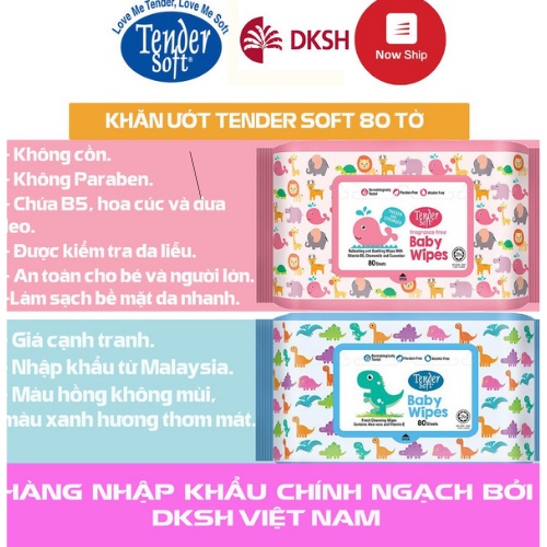 Khăn ướt trẻ em tender soft baby wipes ( 3o tờ)