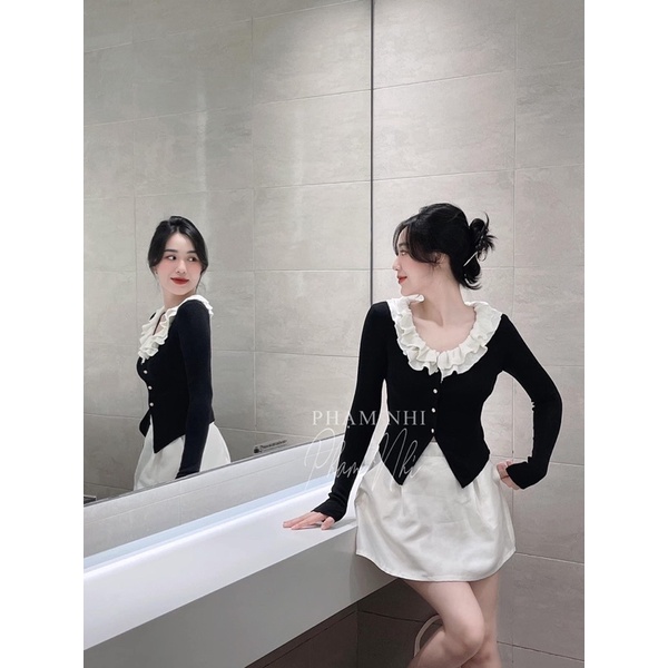 Áo len cổ bèo