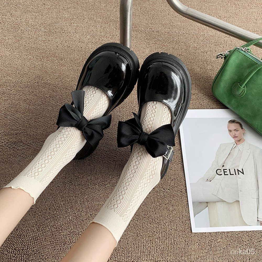 Giày Da Nữ Phong Cách Vintage Nhật Bản 2021