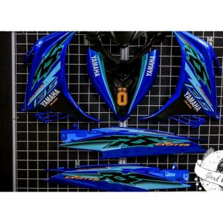 Tem Rs tem rời mầu xanh dán xe ex135