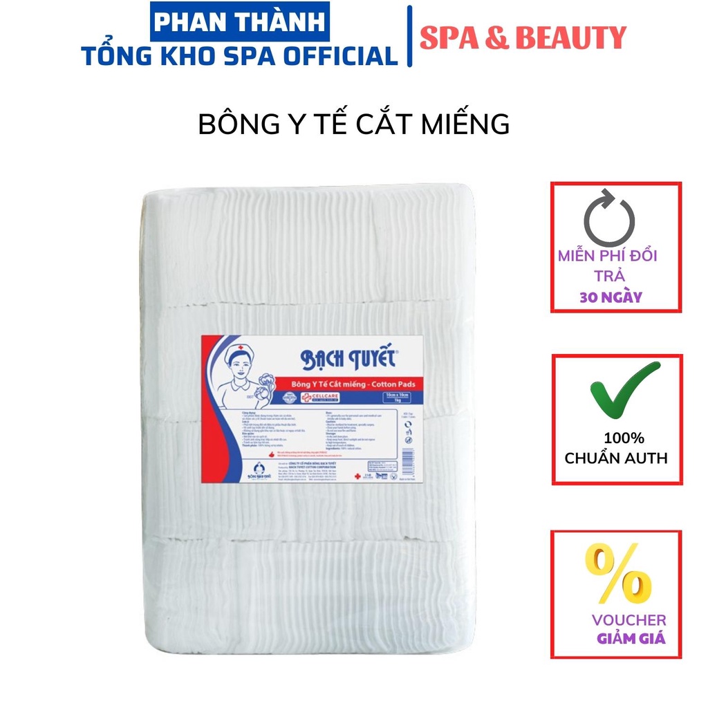 Bông Bạch Tuyết Y Tế Cắt Miếng 500g Dùng Tẩy Trang -Lau Mực Trong Phun Xăm
