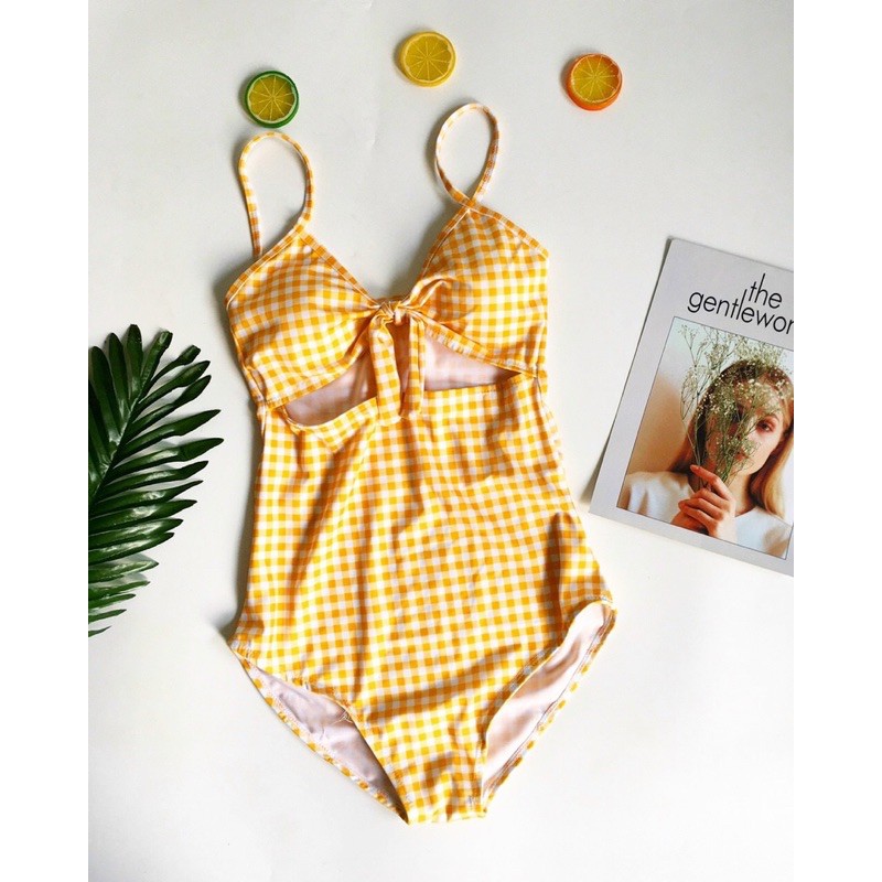 Monokini/ Đồ bơi 1 mảnh vàng nơ siêu xinh kèm ảnh thật