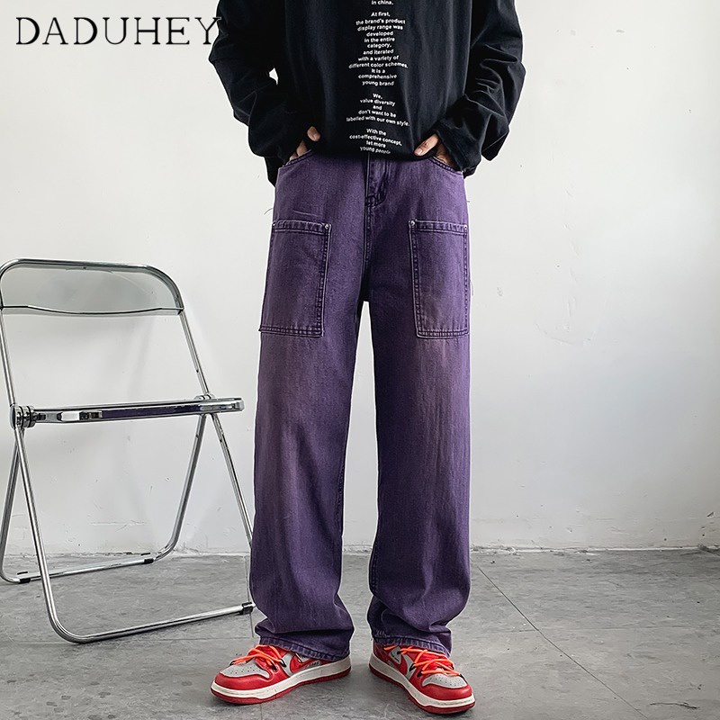 Quần jean ống rộng thời trang phong cách đường phố cá tính cho nam