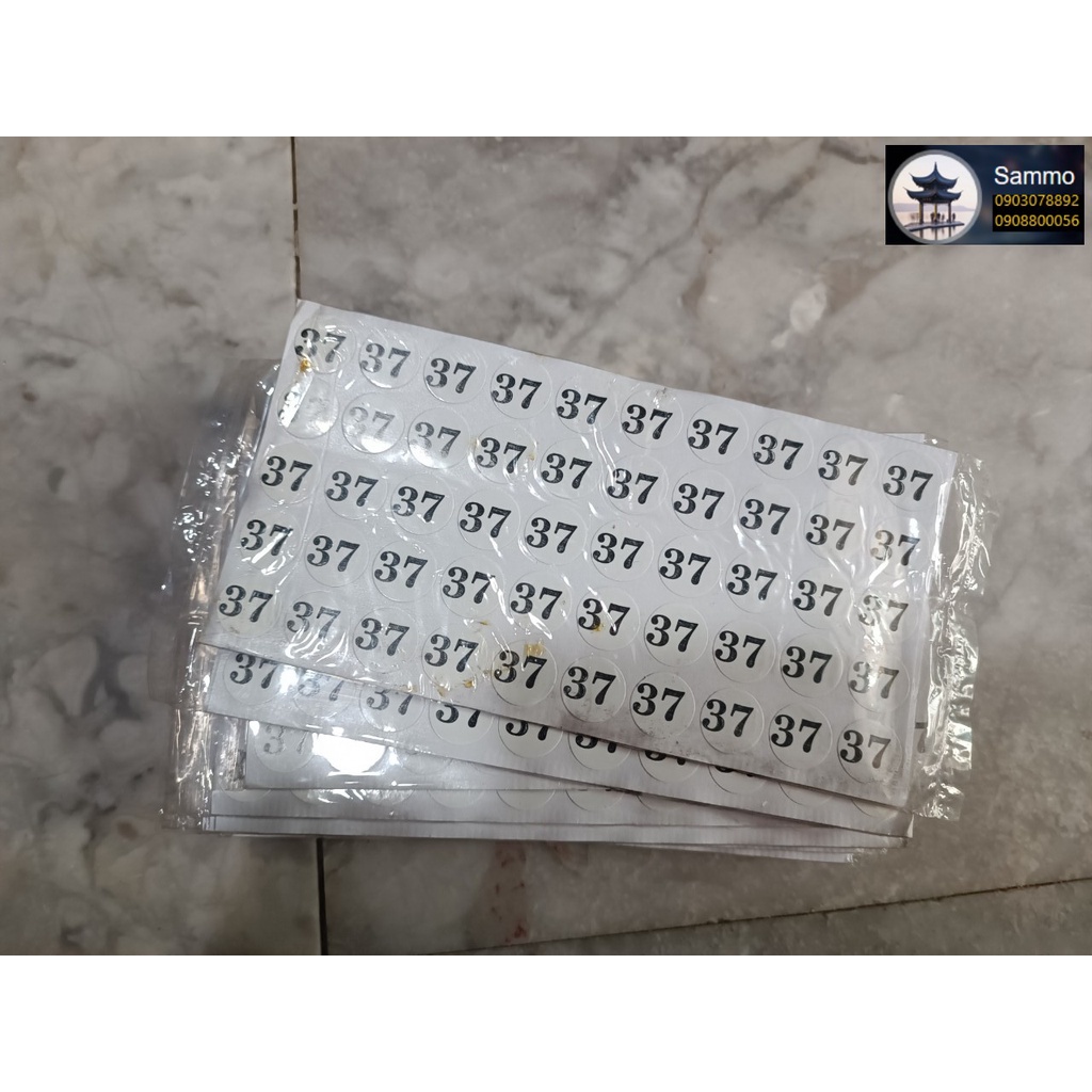 Giá Sỉ Tem Dán Size Quần Áo, Giày Dép từ 35 -&gt; 40 ( Lốc 10 Tờ )