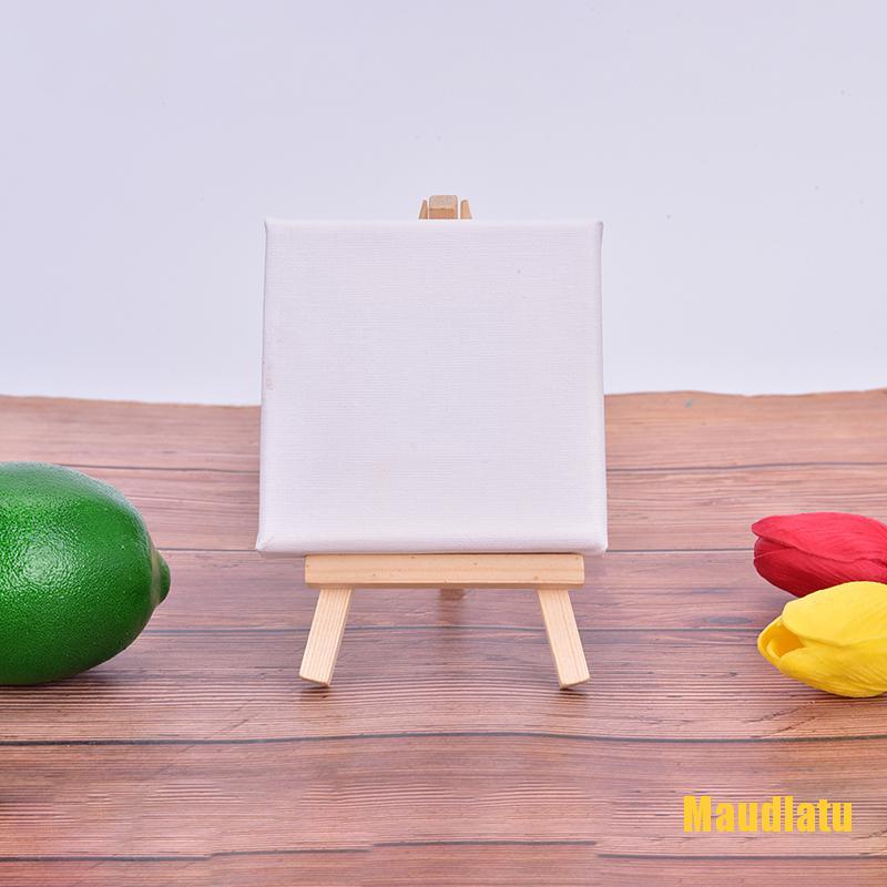 Khung vẽ tranh canvas kèm giá đỡ bằng gỗ mini 10x10cm vui nhộn dành cho bé (có bán lẻ)