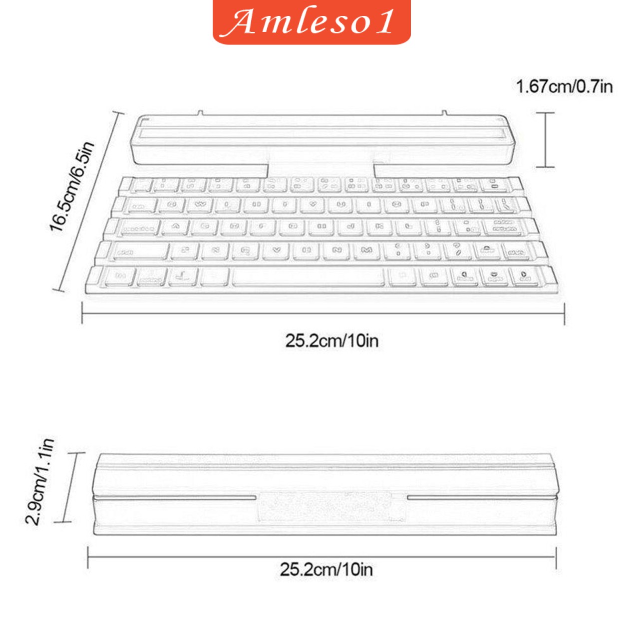 Bàn Phím Bluetooth Siêu Mỏng Có Thể Gập Lại Được Cho Windows Ios