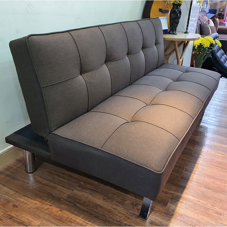 Sofa Bed Chân Đỡ Bằng Kim Loại Chắc_Hàng Xuất Khẩu Mỹ_Vải Bố Màu Nâu Sang Trọng