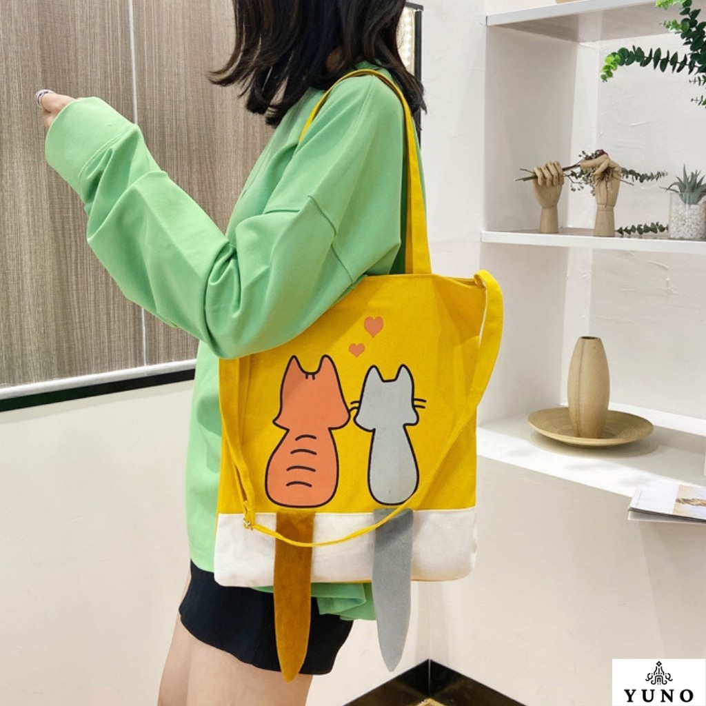 Túi Vải Bố Canvas Tote Đựng Đồ Quần Áo Đeo Vai Thời Trang Giá Rẻ YUNO M29