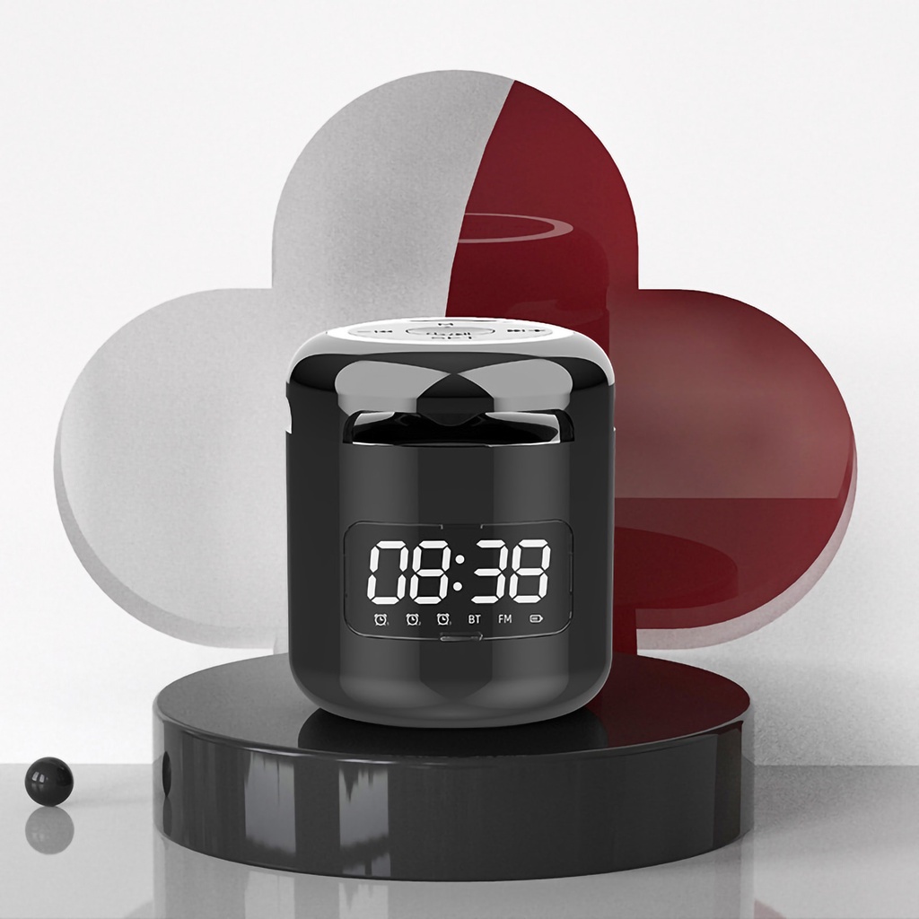 Có thể bán buôn Loa đồng hồ Bluetooth Loại C Sạc loa siêu trầm Mini không dây 3 báo thức có ánh sáng xung quanh Washington057 Hàng giao ngay