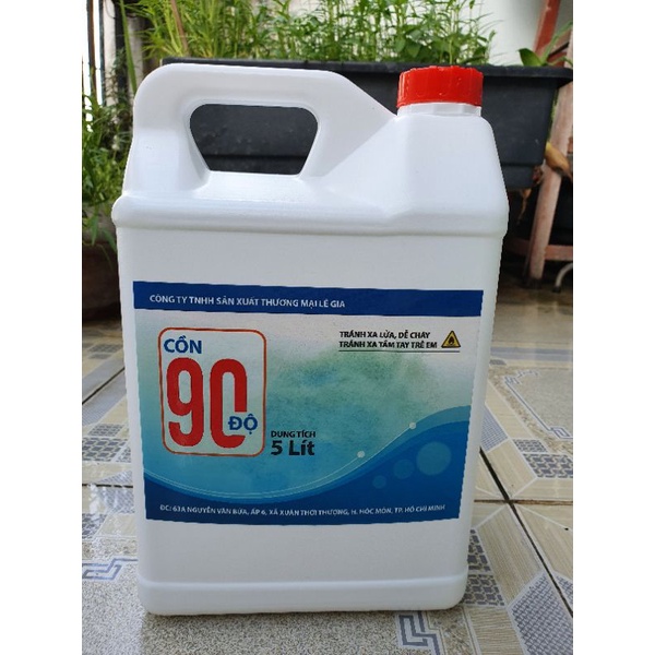 Cồn CN 90 độ bình  5 lít  giá  rẻ, Sát khuẩn  đồ  dùng, tặng bình xịt phun  sương kèm theo,