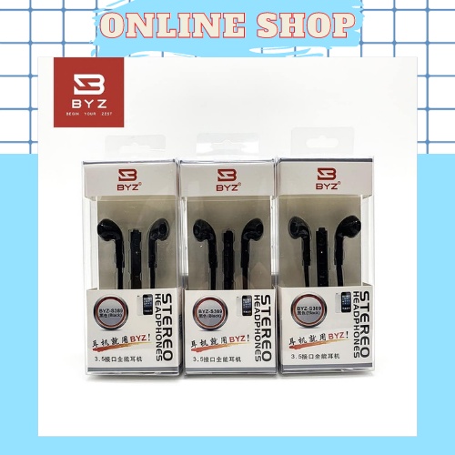 Tai nghe BYZ S389 chân 3.5 âm thanh cực chuẩn dây dẹp tăng độ bền cho tai nge