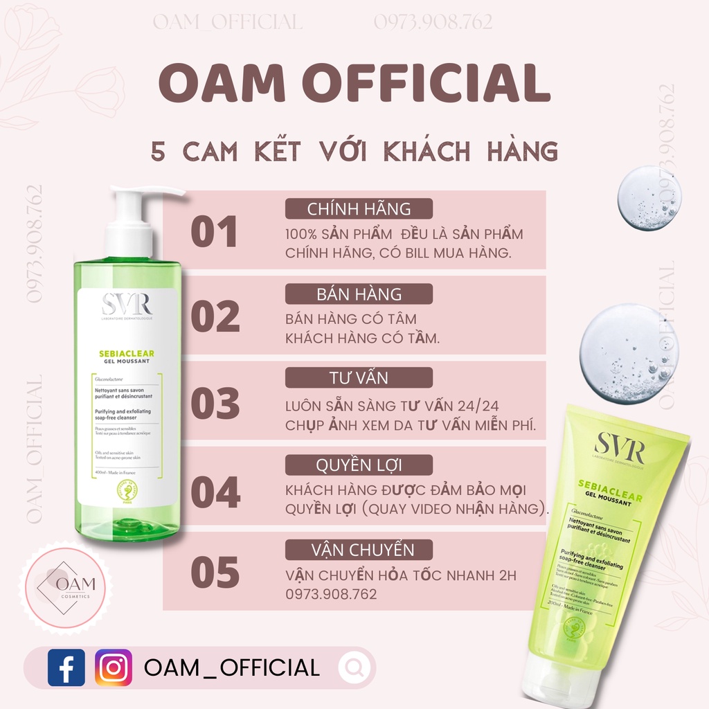 Sữa Rửa Mặt SVR Dành Cho Da Dầu Mụn Nhạy Cảm