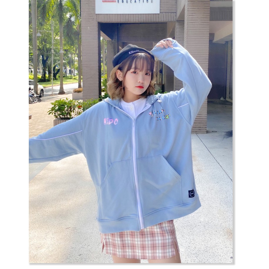 Áo khoác nỉ unisex nam nữ dây kéo from rộng phong cách Hàn Quốc mẫu hot giá rẻ