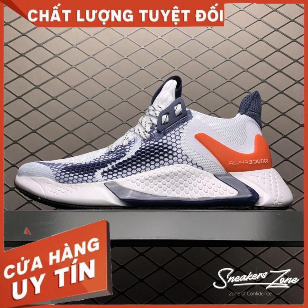 (FREE SHIP + HỘP + QUÀ) Giày thể thao sneaker nam nữ ALPHABOUNCE instinct M 2020 Trắng xanh gót đỏ siêu đẹp