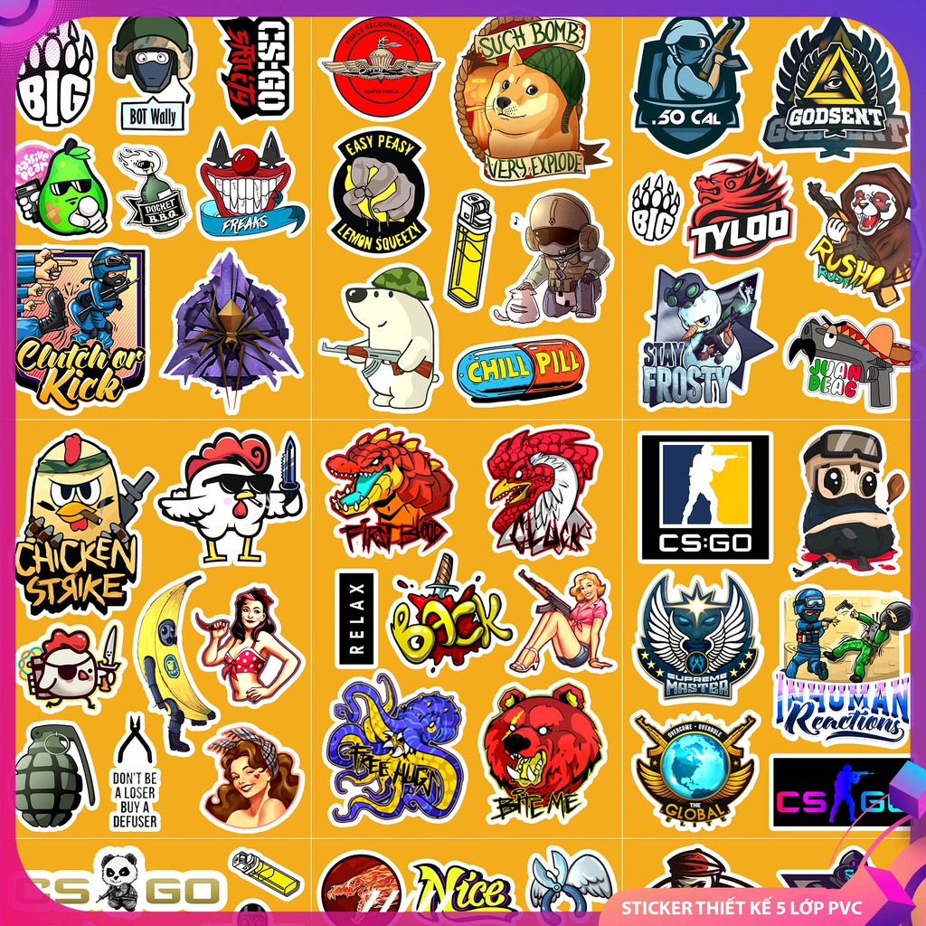 Sticker Chủ Đề CSGO | Sticker Dán Điện Thoại , Sticker Dán laptop , Sticker Dán Nón Bảo Hiểm , Sticker Chống nước