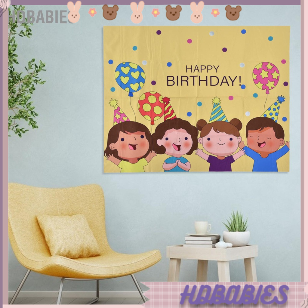 HDbabies Sinh Nhật Nền Treo Vải Tường Cờ Trang Trí Đạo Cụ Chụp Ảnh