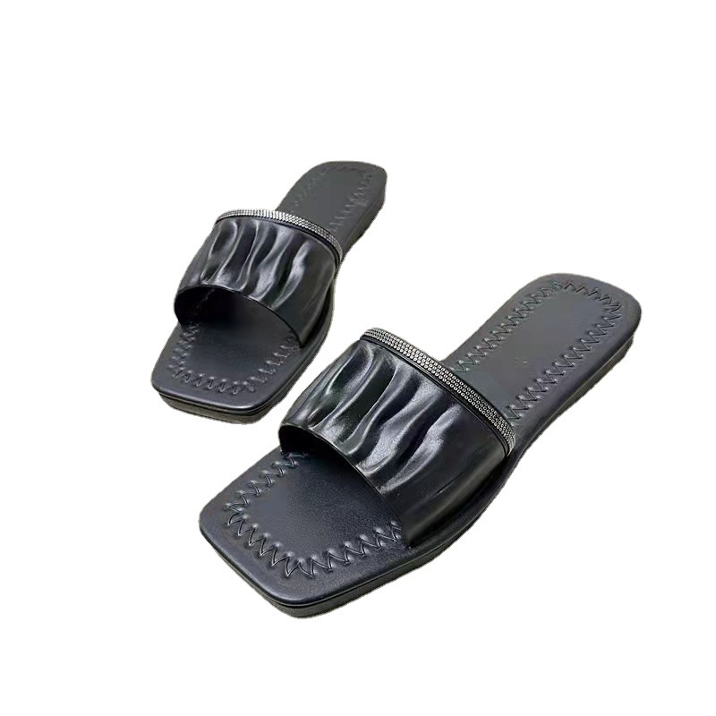 Dép Đế Bằng Mũi Vuông Phong Cách Hàn Quốc Thời Trang Mùa Hè Cho Nữ  CHZK044